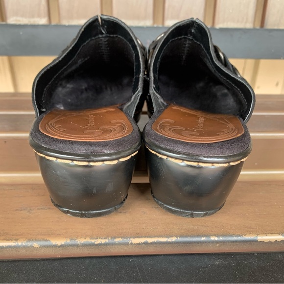 Bare Traps Quarter Black Clogs Mules-Y2K-Leather-Women’s-Size 9M-Comfort - Picture 4 of 8